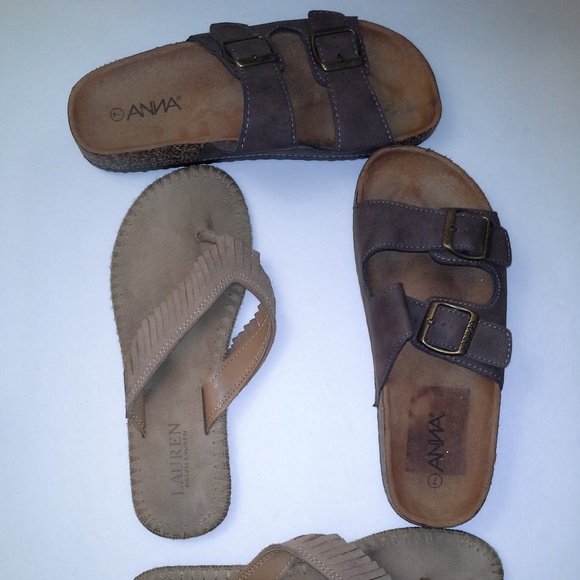 Ralph Lauren and ANNA Shoes - Womens Size 7 Sandals (2 pair)